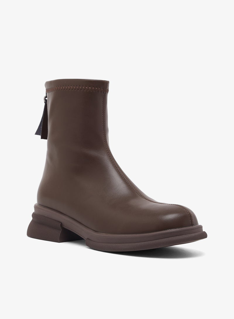 ELLA Stitch Trim Platform Chelsea Ankle Boots - Image 2