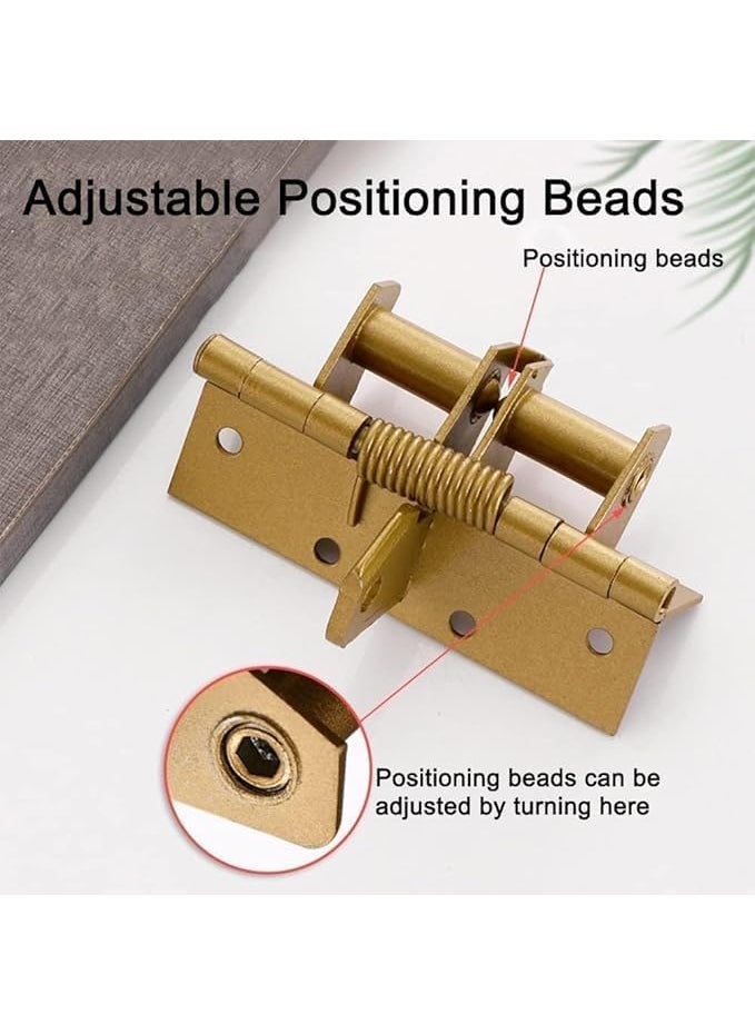 NESTIC NESTIC 3 in 1 Automatically Door Hinge Lock SelfClosing Door Hinges Heavy Duty Spring Door Closer Multifunctional Door Closing Hinge 90 Degrees AntiRust Door Spring Hinge Golden  - Image 3