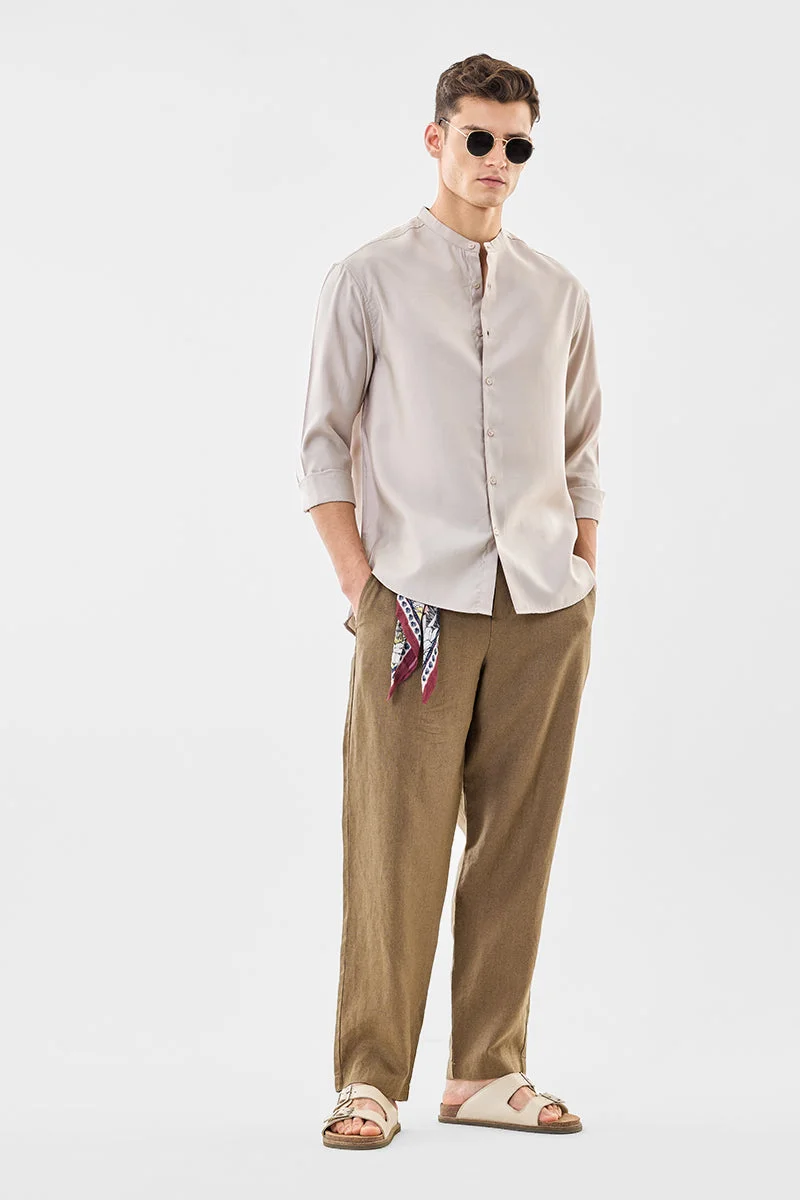 سنيتش قميص أوفيرسايز بياقة ماندرين