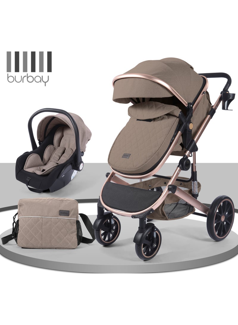 BURBAY 4‑in‑1 Convertible Baby Stroller – Stroller, Rocking Chair, Sling Carrier & Mummy Bag - Image 2