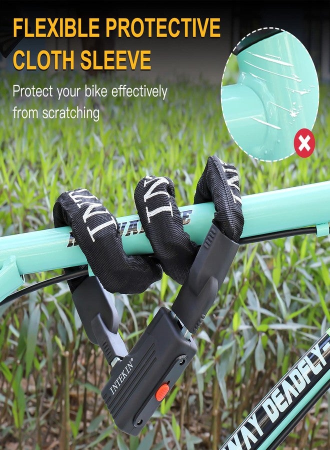 INTEKIN Bike Chain Lock 3FT Heavy Duty Bike Lock Anti-Theft Bicycle Chain Lock 8mm 0.32inch Thicker Bicycle Lock Chain Bike Lock with 3 Keys for Bike, Motorcycle, Fence, Gate and More, Black - Image 4