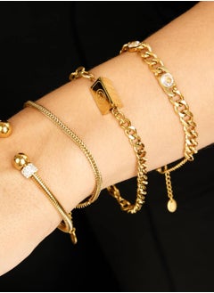 KAAF CREATIONS Kaaf Creations 18K gold plated Stainless steel bracelet for Women and Girls, Intensity, 15+5 cm Length, Waterproof,Hypoallergenic,long lasting and does not tarnish.  - Image 2