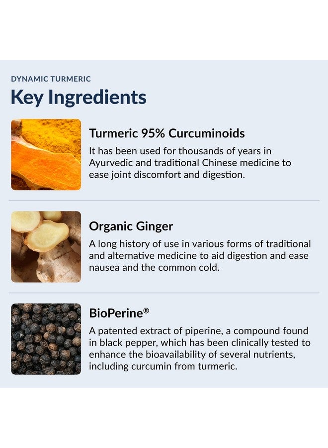 Stonehenge Health Stonehenge Health Dynamic Turmeric Curcumin with Ginger - High Potency - 1,650 mg Turmeric with 95% Curcuminoids & BioPerine, 90 Vegetarian Capsules - Image 4