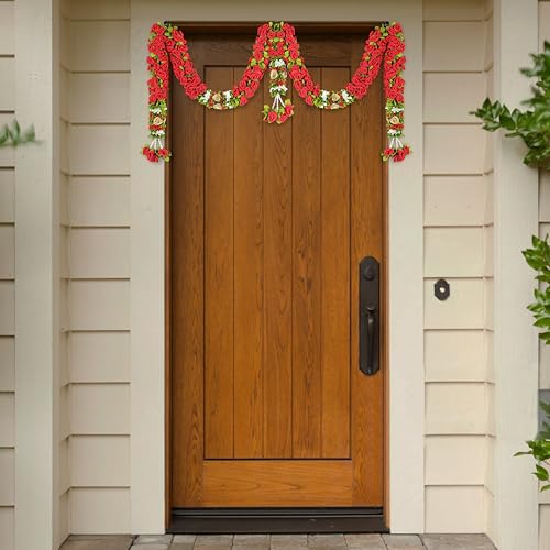 Veltic Rose Door Set Toran for Main Door Entrance, Reusable Thoran for Mandir & Living Room Décor, Bandarwal for Festival Decoration, Flower Hanging for Home Décor (18X42 inch) - Image 2