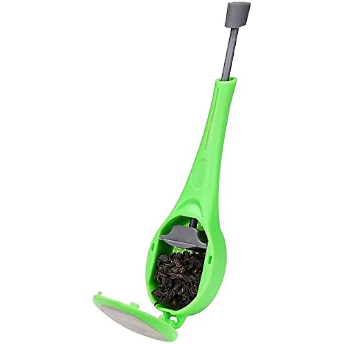 O Ozone Tea Strainer Infuser Filter  No Tea Leaves Residue  Extracts Flavor Completely  No Sharp Edges And Anti Corrossive   Built In Plunger   Green - Image 3