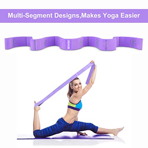 DEHUB Stretch Strap, Elastic Yoga Stretching Strap, Multi-Loop for Physical Therapy, Pilates, Yoga, Dance & Gymnastics Exercise and Flexible Pilates Stretch Band - Image 2