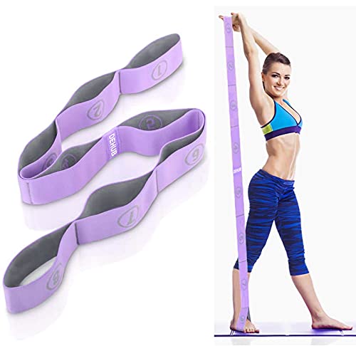 DEHUB Stretch Strap, Elastic Yoga Stretching Strap, Multi-Loop for Physical Therapy, Pilates, Yoga, Dance & Gymnastics Exercise and Flexible Pilates Stretch Band - Image 1
