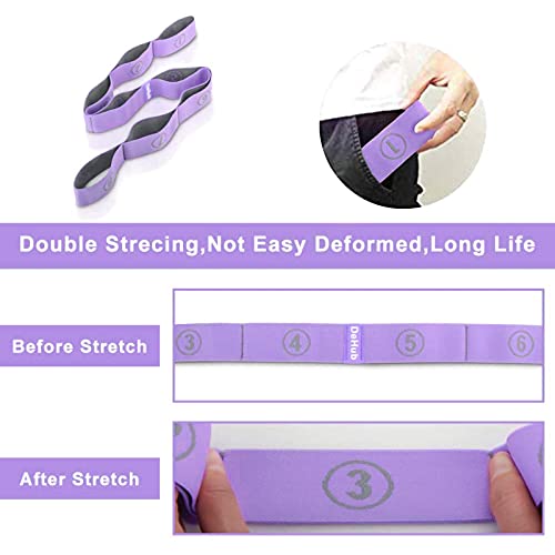 DEHUB Stretch Strap, Elastic Yoga Stretching Strap, Multi-Loop for Physical Therapy, Pilates, Yoga, Dance & Gymnastics Exercise and Flexible Pilates Stretch Band - Image 5