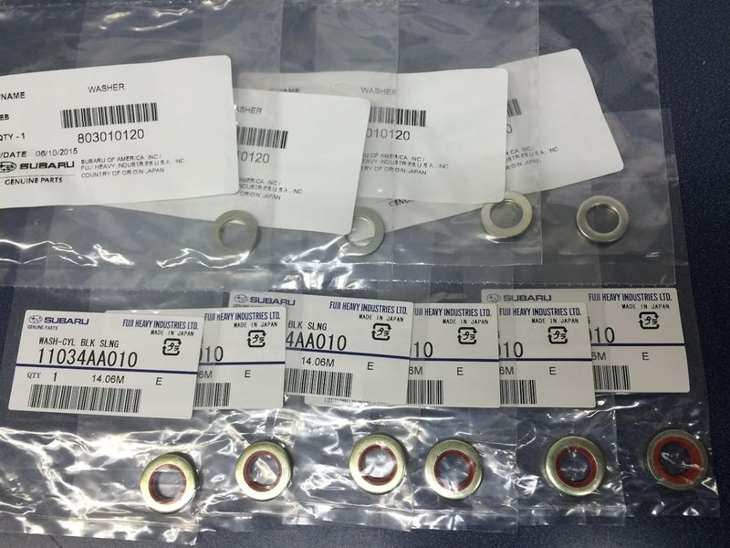 Subaru Block Main Case Bolts Seals for EJ205 EJ257 Turbo OEM - Image 1