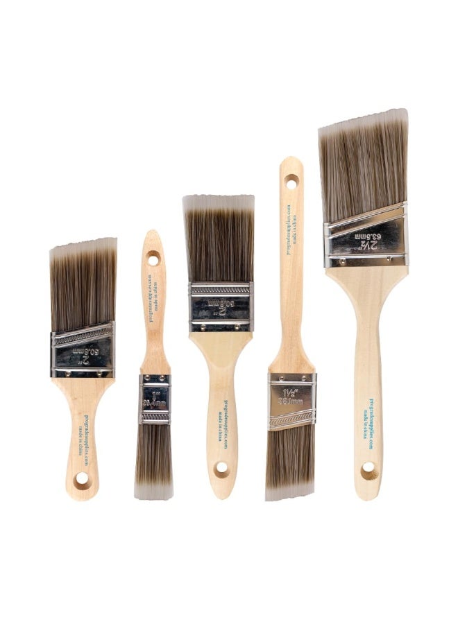 Pro-Grade Home Wall Trim House Paint Brush Set Great For Professional Painter And Home Owners Painting Brushes For Cabinet Decks Fences Interior Exterior And Commercial Paintbrush  - Image 1