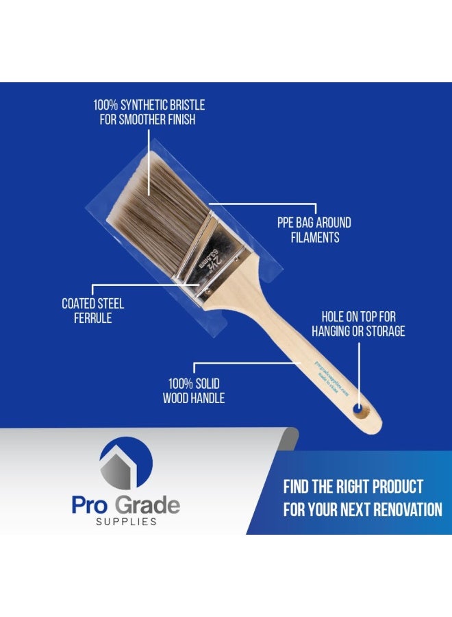 Pro-Grade Home Wall Trim House Paint Brush Set Great For Professional Painter And Home Owners Painting Brushes For Cabinet Decks Fences Interior Exterior And Commercial Paintbrush  - Image 3