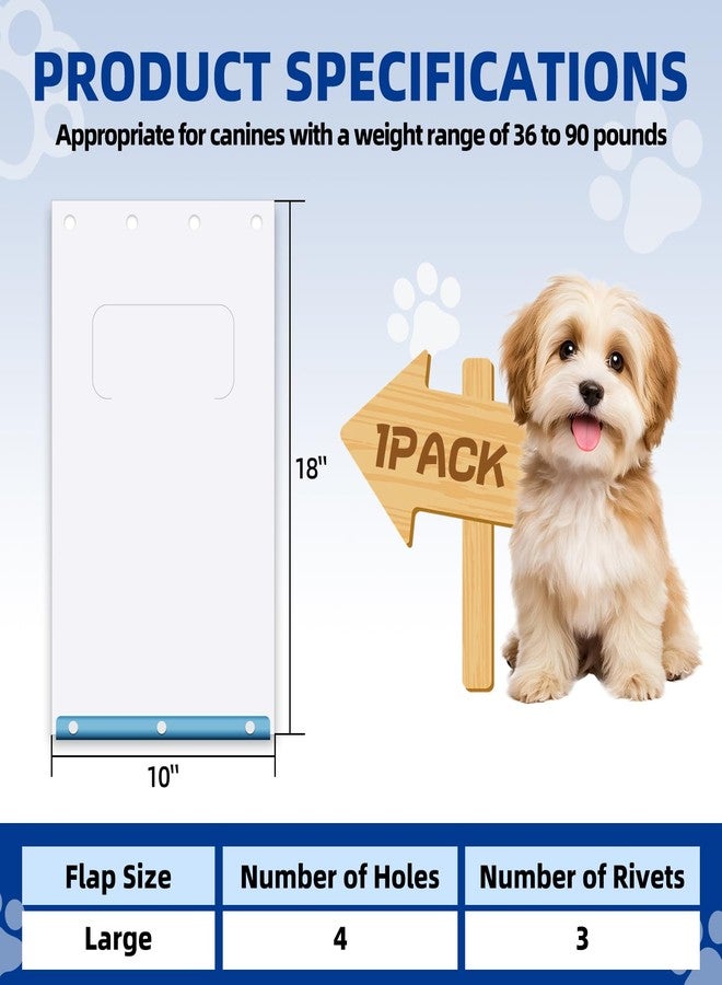 REMJUD Large Dog Door Replacement Flap, Clear Heavy-Duty Dog Door Flap for 18" x 10" XL Frames Weatherproof Design Fits Pets Up to 100 Lbs (1) - Image 2