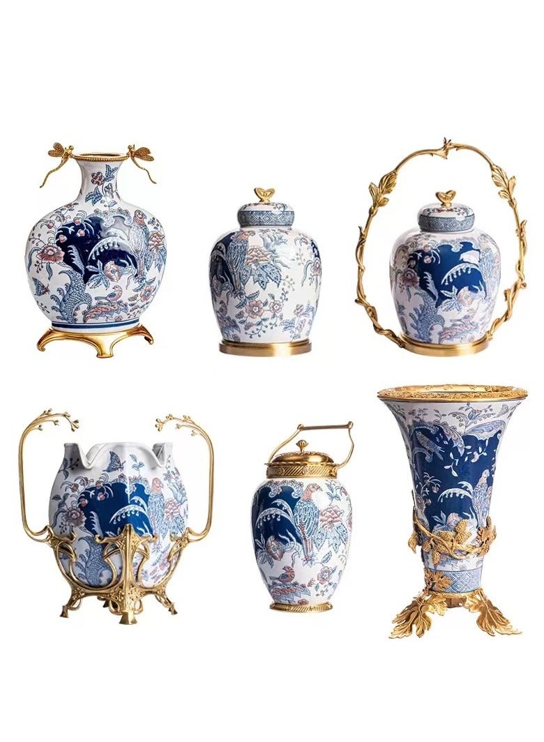 China Made [Imperial Blue & Gold Floral Urn｜Hand-Painted Heritage Artistry｜Forbidden City Metalwork Legacy] - Image 1