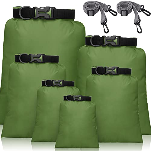 Shappy 6 Pcs Waterproof Dry Bag Set 6 Sizes Lightweight Sacks and Long Adjustable Shoulder Strap Outdoor Water Proof Keep Gear Dry Bag Stuff Sacks for Backpacking, Boating, Hiking, Camping (Green) - Image 1