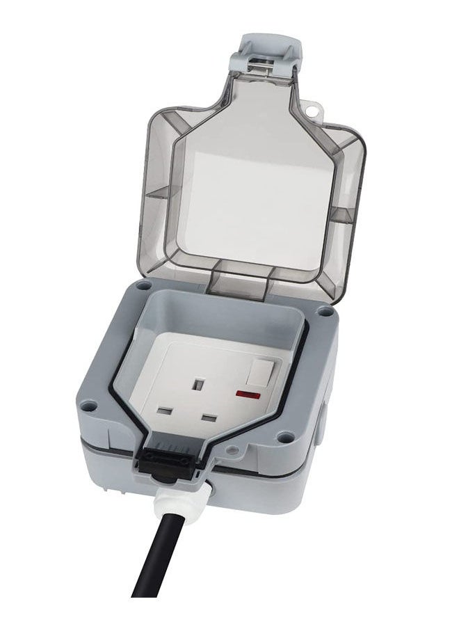Generic - Switched Socket Cover Outdoor Socket Waterproof Socket Wall Electrical Outlets IP66 13Amp Weatherproof Wall Plug Socket Box Single Socket - Image 1