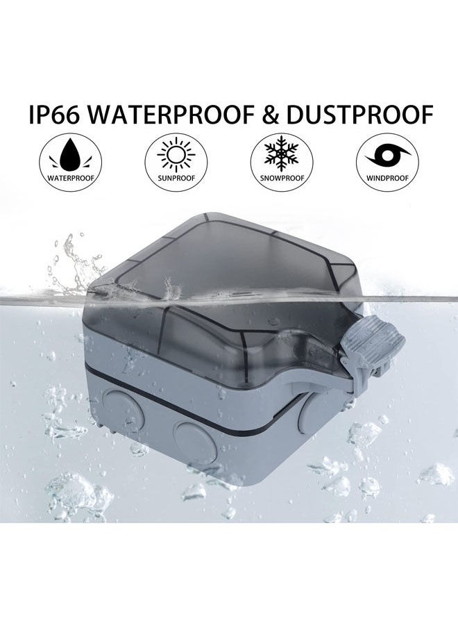 Generic - Switched Socket Cover Outdoor Socket Waterproof Socket Wall Electrical Outlets IP66 13Amp Weatherproof Wall Plug Socket Box Single Socket - Image 1