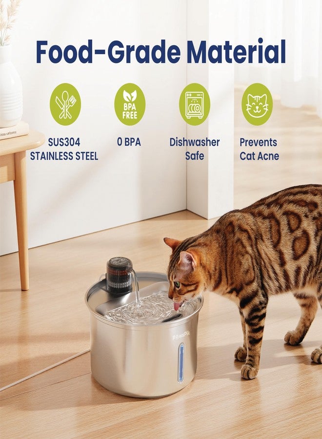PawsPik PureFlow MAX Automatic Pet Water Dispenser, Stainless Steel Curve Dog & Cat Water Fountain, 3.2-Liter for Fresh, Long-Lasting Hydration - Image 2