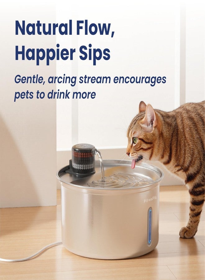 PawsPik PureFlow MAX Automatic Pet Water Dispenser, Stainless Steel Curve Dog & Cat Water Fountain, 3.2-Liter for Fresh, Long-Lasting Hydration - Image 5