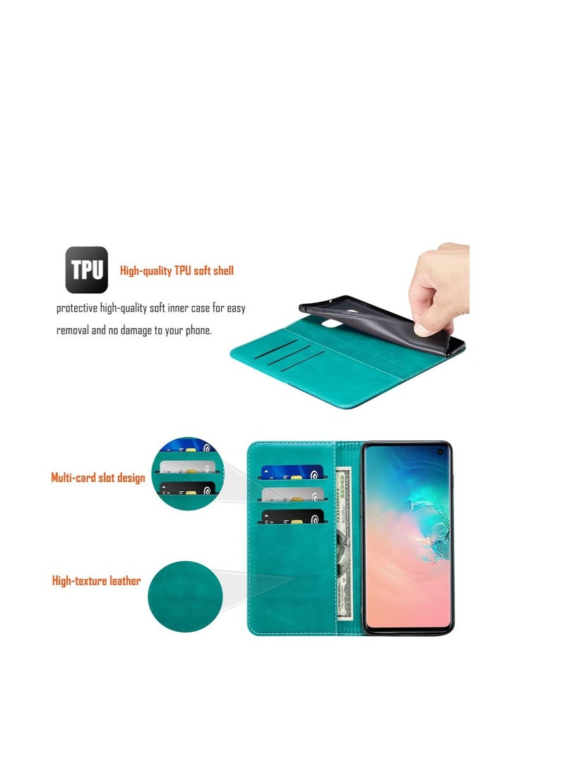 كابتن تيك ل Samsung Galaxy S10 Case PU محفظة جلدية حافظة بطاقة حامل غطاء قلاب مقاوم للصدمات أسود أحمر - Image 5