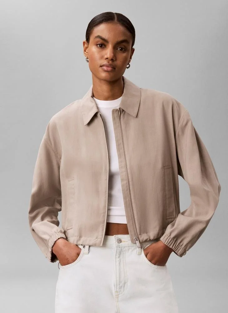 Calvin Klein Point Collar Jacket With Linen