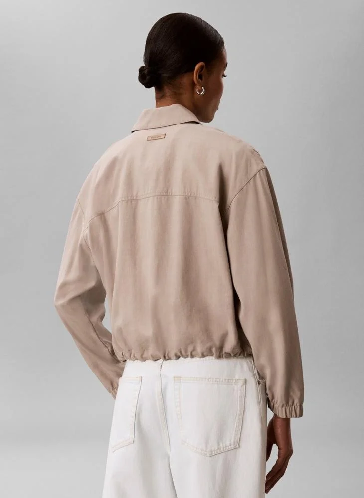 Calvin Klein Point Collar Jacket With Linen