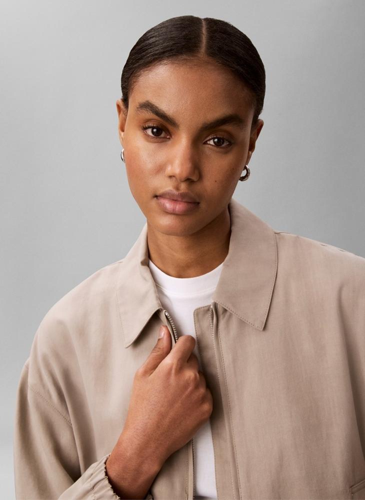 CALVIN KLEIN Point Collar Jacket With Linen - Image 3