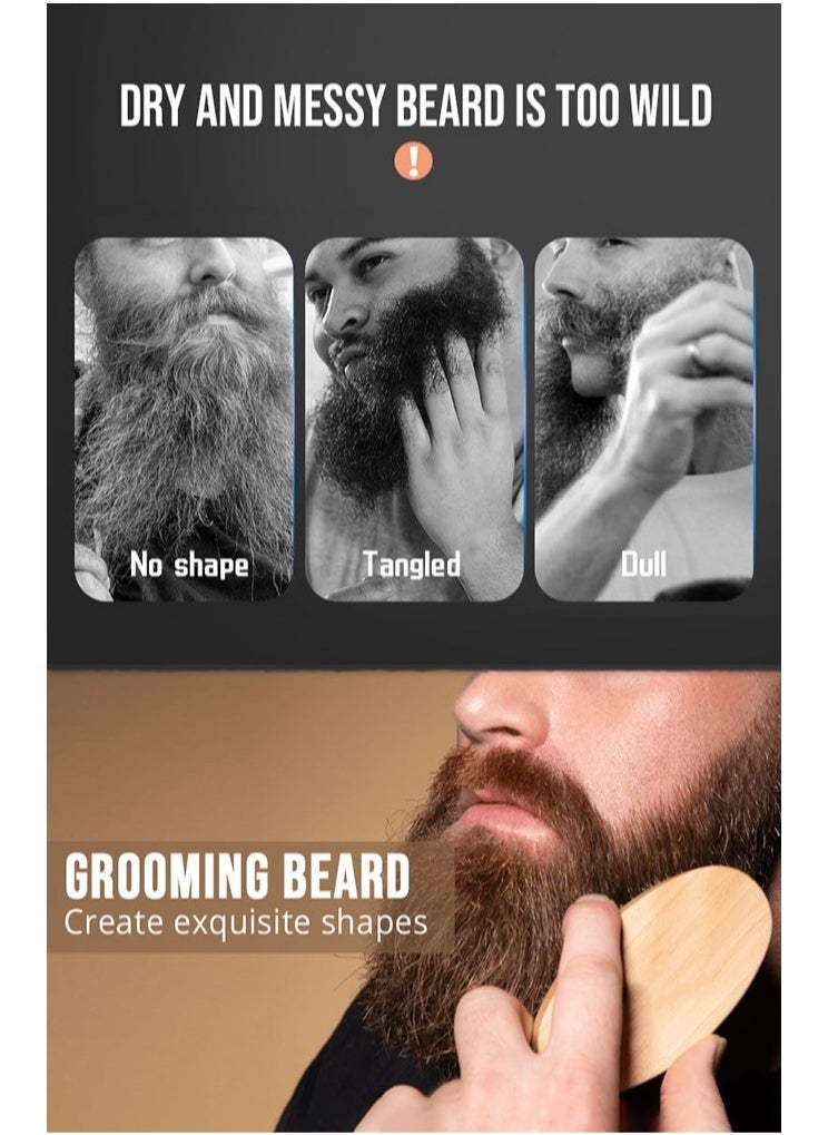 LIYALAN - Beard Kit For Men Grooming & Care W/Beard Wash/Shampoo - Beard Growth Oil,Beard Balm Leave-in Conditioner,Beard Comb,Beard Brush,Beard Scissor -100% Pure & Organic Beard Growth Kit(7 Packs/ Set) - Image 1