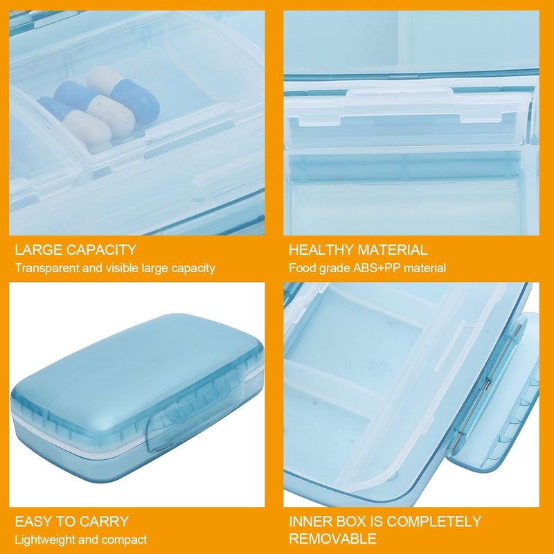 comfrt Pill Box - Large Capacity Pill Organizer 7 Day Pill Cases Portable Box Container for Travel Dampproof Medicine Case Daily Medicine Organizer Portable Medicine Box (01) - Image 5