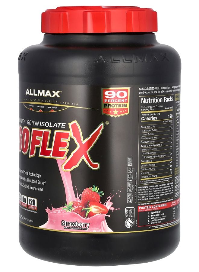 Allmax بروتين مصل اللبن النقي ISOFLEX® بنكهة الفراولة 5 أرطال (2.27 كجم) - Image 2