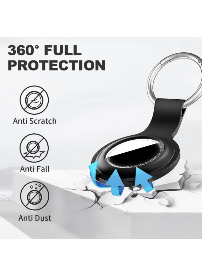 [4-Piece Set] Compatible With Airtag Protective Case Keychain Suitable For Air Tag Silicone Suitable For Airtag Keyring Protective Case Tag Chain Suitable For Airtag Gps Item Finder Accessories, Black/Blue/White/Red - Image 4