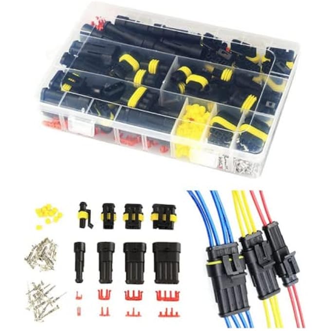 SKEIDO 352 Pieces Set Boxed Xenon Lamp Harness Connector Plug Kit Waterproof Automotive Electrical Connector Terminal For Electrical Connector 1234 Pin Connector - Image 1