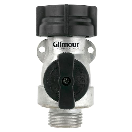 Gilmour Garden Hose Shut Off Valve, Durable Metal Full Flow Water Shut Off Valve - Image 1