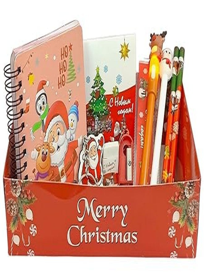 AMANVANI Christmas Return Gift Stationery Set, Stationery For School (pack of 5 items) Santa Claus Stationery For Party, Diary Pen Set, Christmas Theme Pencil Eraser Kit, Christmas Gift Set - Image 2