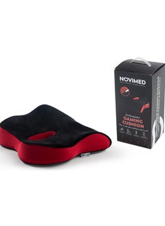 Ultimate Gaming Seating Pillow - Memory Foam Lumbar Cushion for Office Seats and Car Seats (Black with Red)