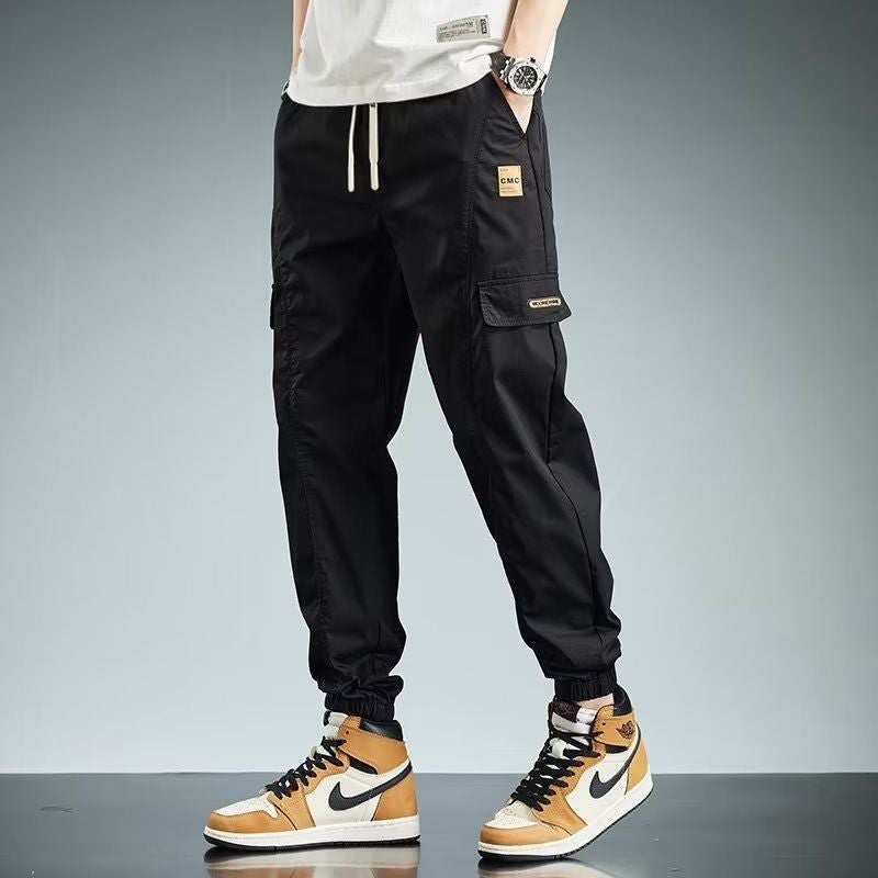 Mens Trendy Cargo Joggers Autumn Casual Black K03 - Image 4