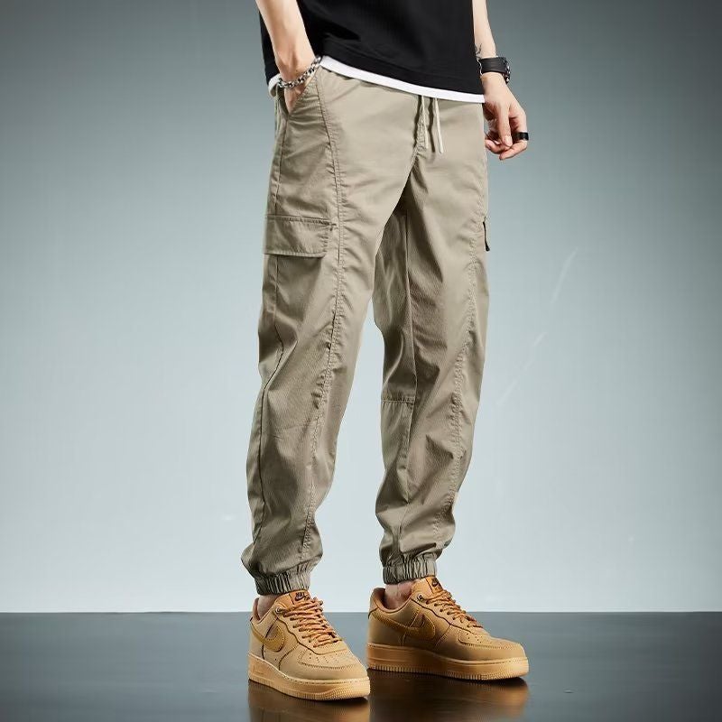 Mens Trendy Cargo Joggers Autumn Casual Black K03 - Image 5