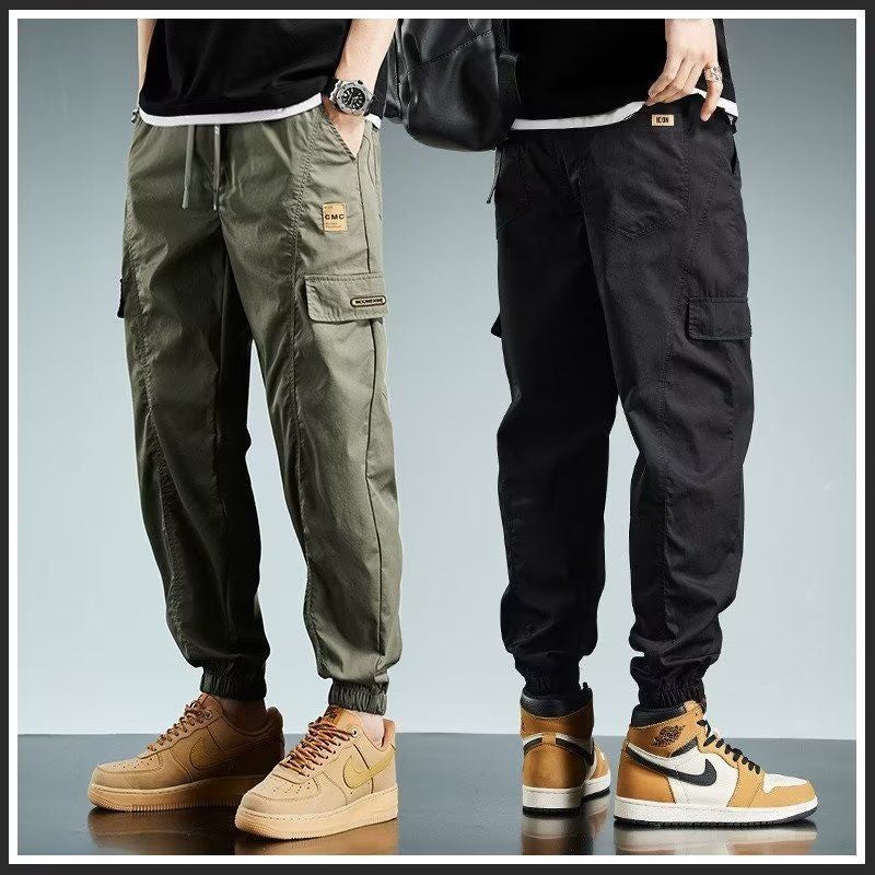 Mens Trendy Cargo Joggers Autumn Casual Black K03 - Image 2