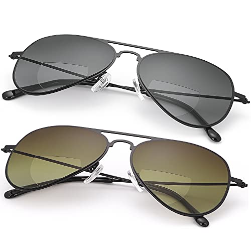 MIRYEA 2 Pairs Bifocal Reading Glasses UV400 Protection Sport Sunglasses Blue Light Blocking Lightweight Sun Readers for Men Women Outdoor Driving Eyeglasses Tinted Shades Anti Glare Eyewear 2.5 - Image 1