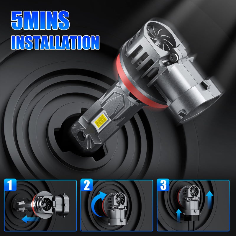 rimthin H11 Bulbs, H16 H9 H8 Fog Lights Cool White, Plug & Play (Pack of 2) - Image 3