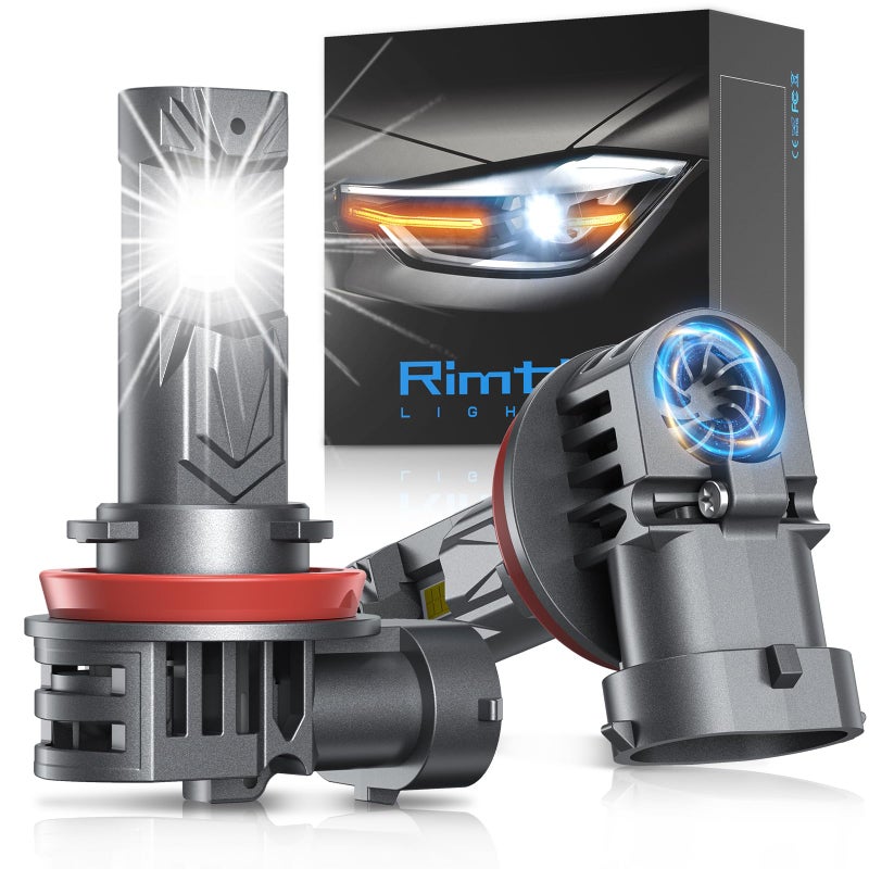 rimthin H11 Bulbs, H16 H9 H8 Fog Lights Cool White, Plug & Play (Pack of 2) - Image 1
