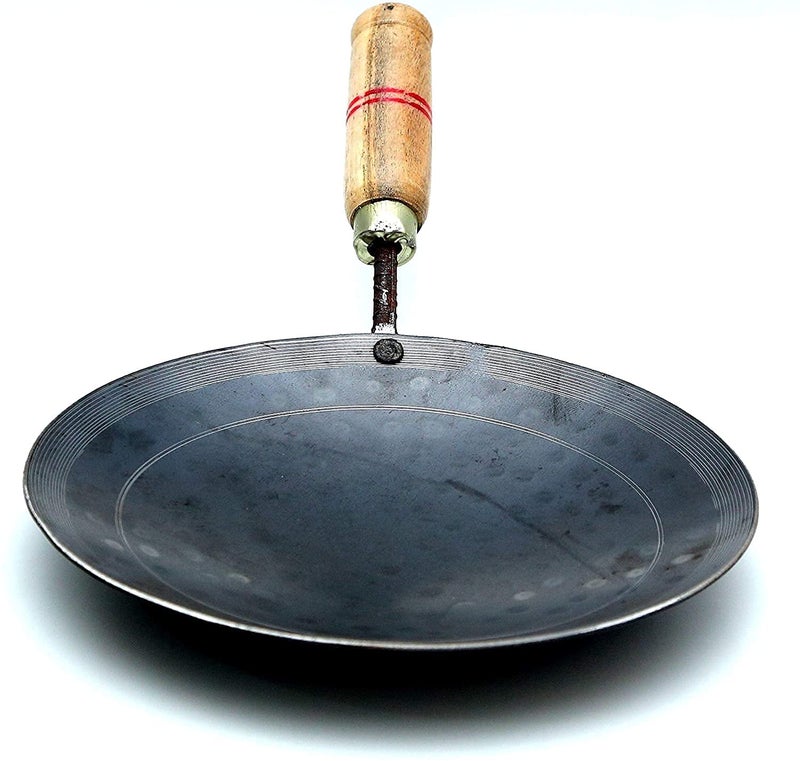 Shopsidex Roti Tawa Dasi Handmade Friendly Iron Tawa for RotiChapati 9 inch Cooking Loha Lokhand Tawa Silver - Image 5