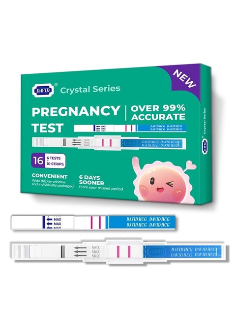Pregnancy Test 16 Counts HCG Midstream Tests Early Detection, 6 Days Earlier Than The Missed Period, 6 Lightweight Pregnancy Tests and 10 Pregnancy Tests Strips