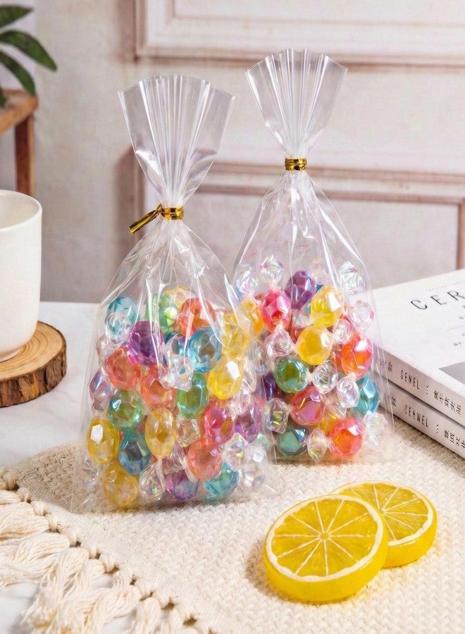 Cherodada Clear Cellophane Treat Bags with Ties, 5"x 8", 6"x 9", 8"x 11" (100 pcs) Bottom Gusset Bags, Clear Gift Bags for Party Favor, Gift Wrapping, Wrapping Candies, Cookies, Chocolates, Popcorn - Image 4