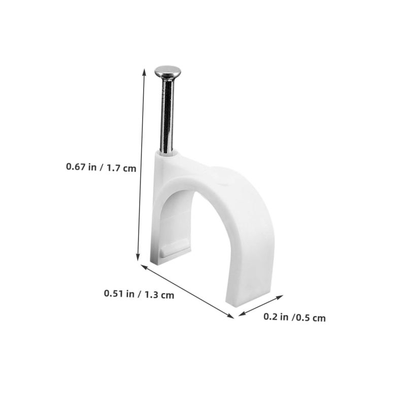 100 Pcs White Plastic Nail In Cable Clips Wall Mounting Wire Fasteners Easy Install Organizer - Image 3