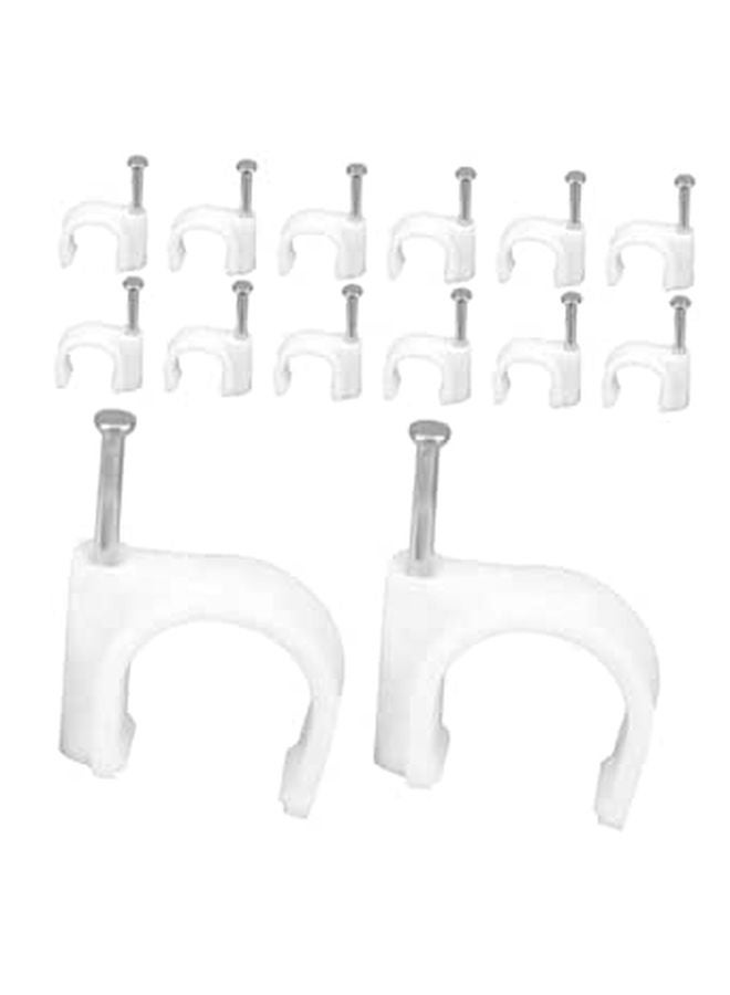 100 Pcs White Plastic Nail In Cable Clips Wall Mounting Wire Fasteners Easy Install Organizer - Image 1