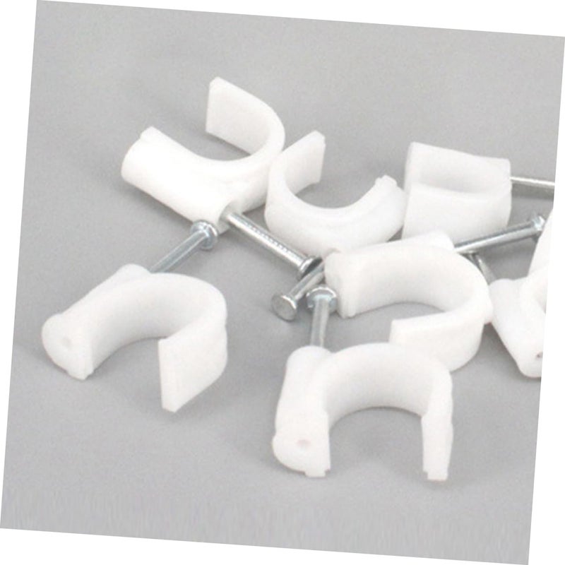 100 Pcs White Plastic Nail In Cable Clips Wall Mounting Wire Fasteners Easy Install Organizer - Image 5