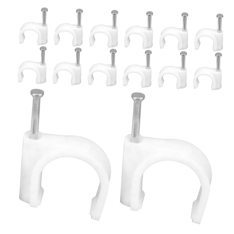 100 Pcs White Plastic Nail In Cable Clips Wall Mounting Wire Fasteners Easy Install Organizer - Image 2