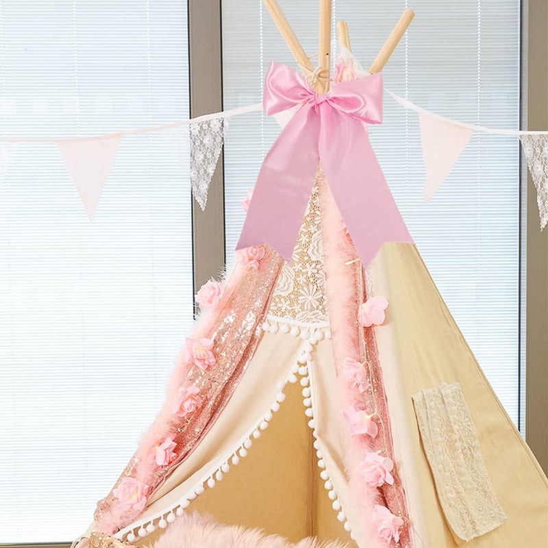 TONIFUL 3 Rolls 4 Inch Wide Ribbons, Dusty Pink, Rose Gold, Light Pink Satin Ribbons Set for Cutting Sewing Wedding Birthday Baby Shower Party Decoration, Chair Sash Table Runner Outdoor Yard - Image 5