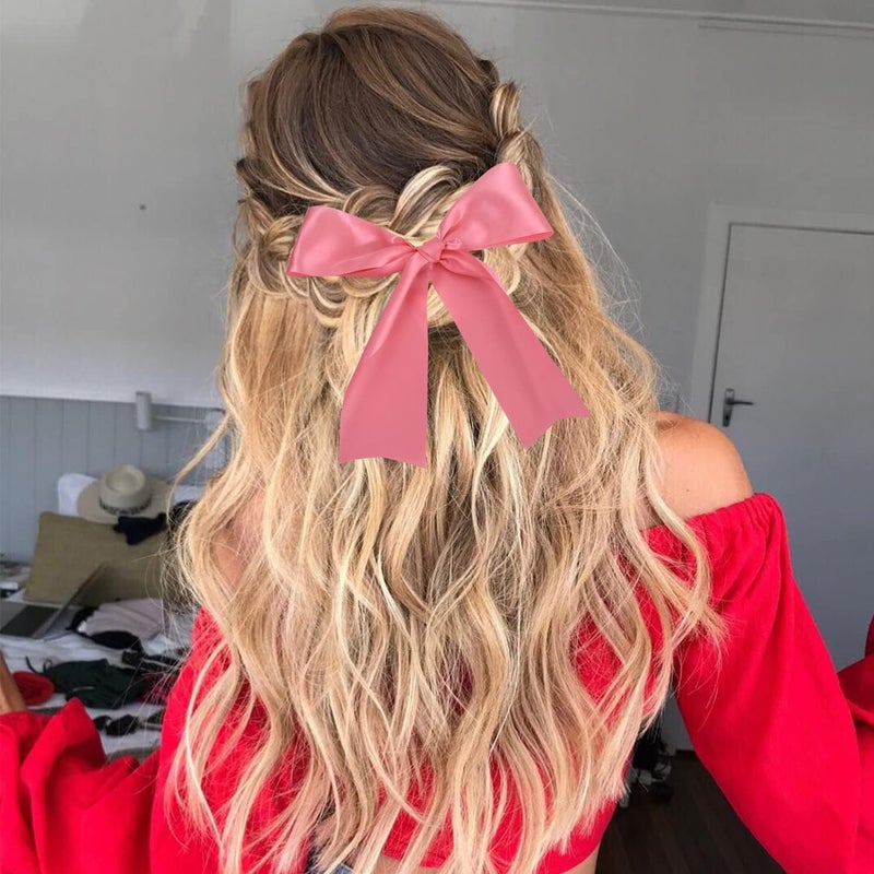 TONIFUL 3 Rolls 4 Inch Wide Ribbons, Dusty Pink, Rose Gold, Light Pink Satin Ribbons Set for Cutting Sewing Wedding Birthday Baby Shower Party Decoration, Chair Sash Table Runner Outdoor Yard - Image 4