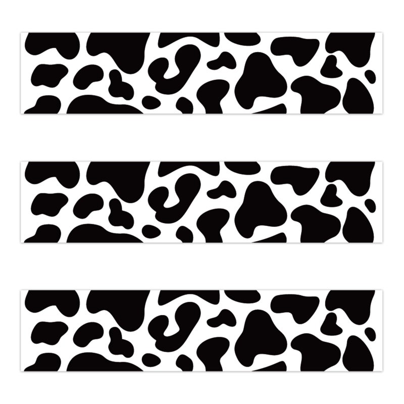 Fukaisu 3pcs Cow Print Edible Cake Borders 1102x244in Cute Edible Wrap Strips PreCut Glutinous Rice Paper Birthday Cake Decorations Cow Theme Birthday Party Decor Supplies - Image 3
